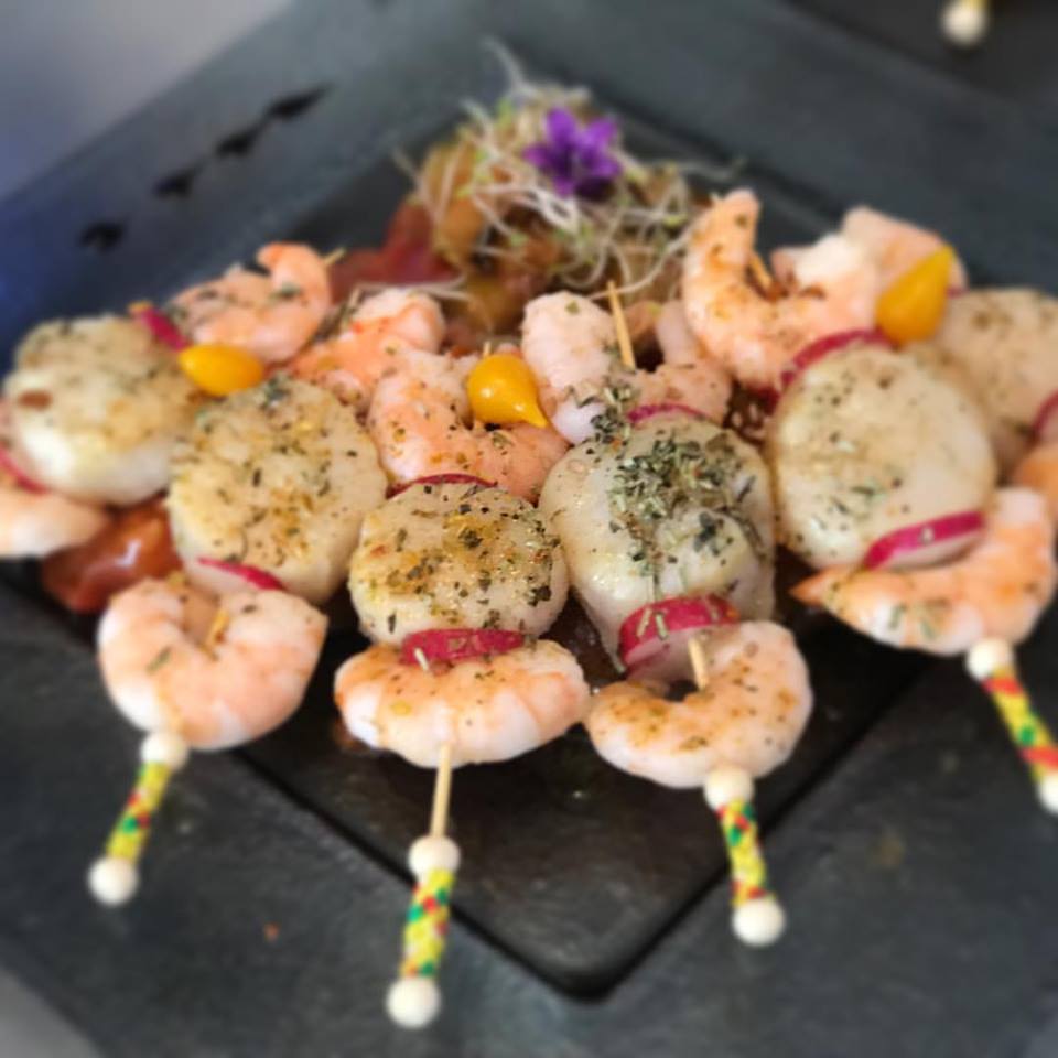 Brochette de St Jacques et Crevettes