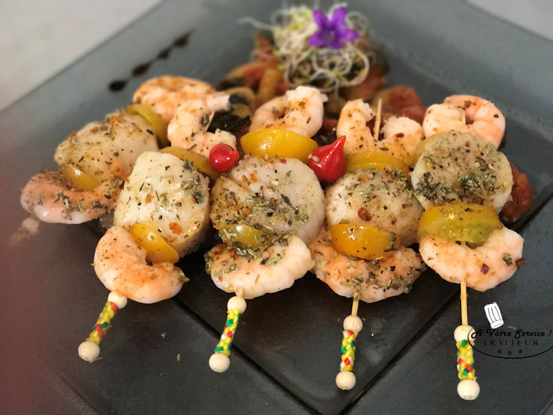 Brochette St Jacques crevettes