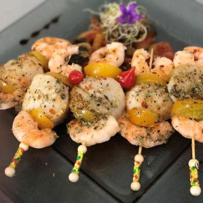 Brochette St Jacques crevettes