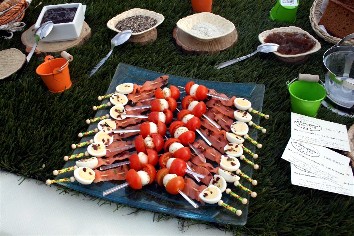 brochette tomate et oeuf de caille