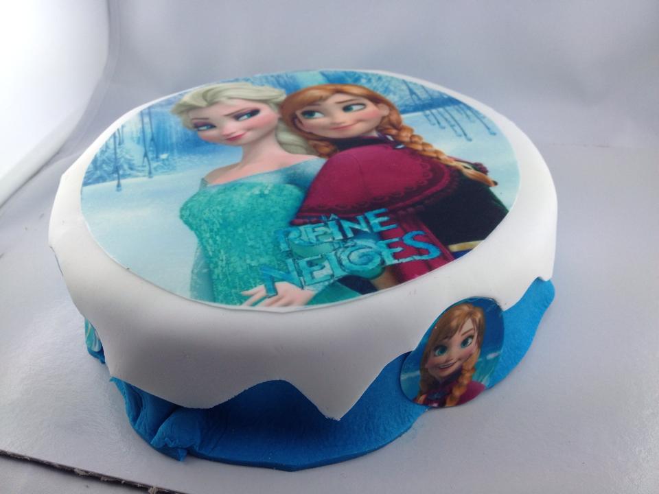 gâteau personnalisé photo comestible reine des neiges