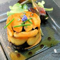 Tatin de boudin aux pommes et foie gras